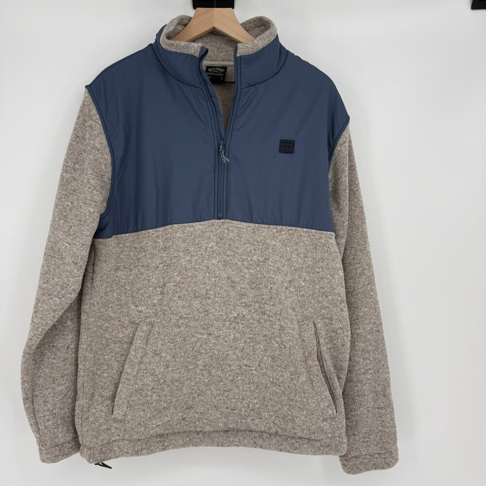 Billabong Mens Adventure Division Fleece Quarter Zip Colorblock Sweater Jacket L